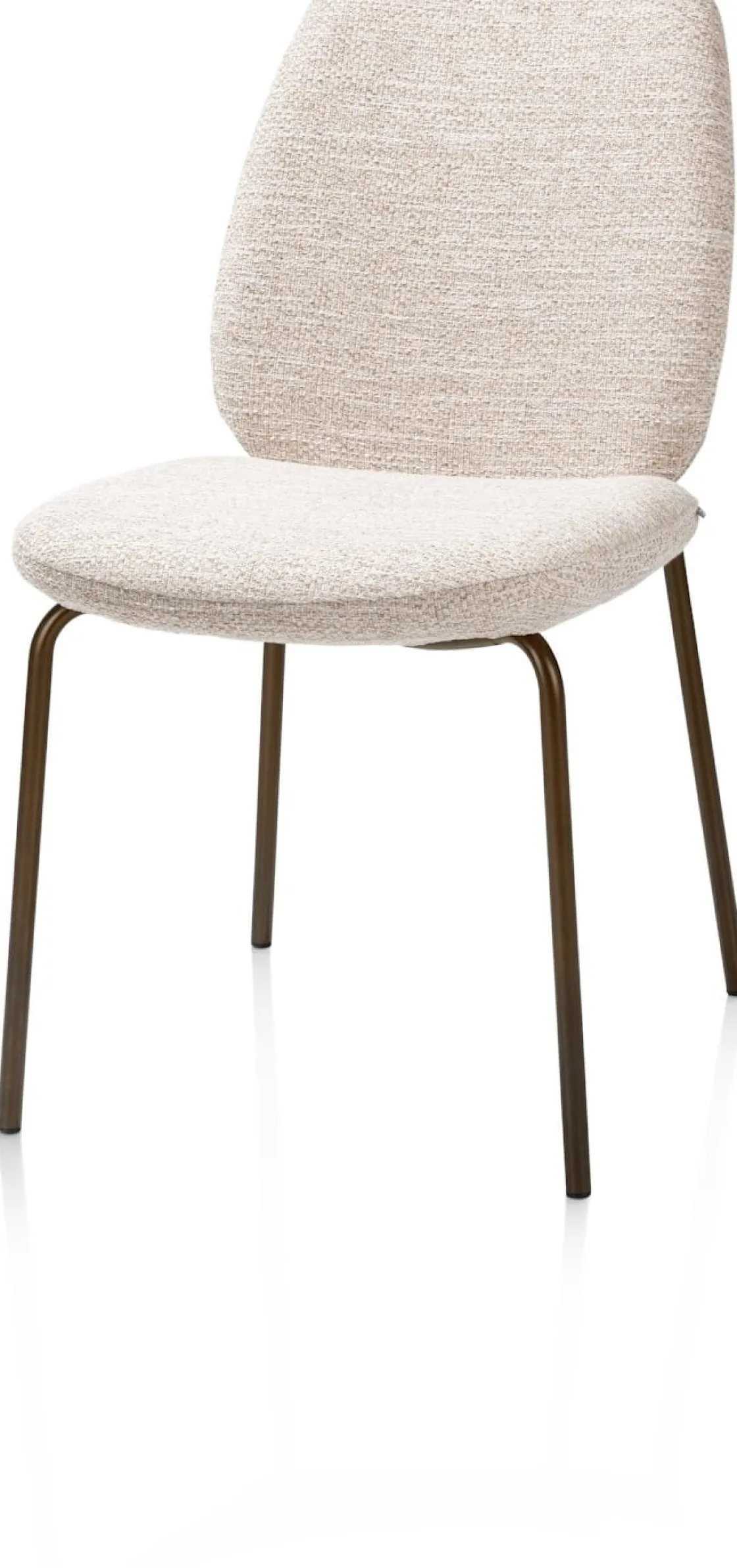 XOOON Fae, eetkamerstoel - 4-pootjes steelbrown - stof Bellini - Creme^ Eetkamerstoelen
