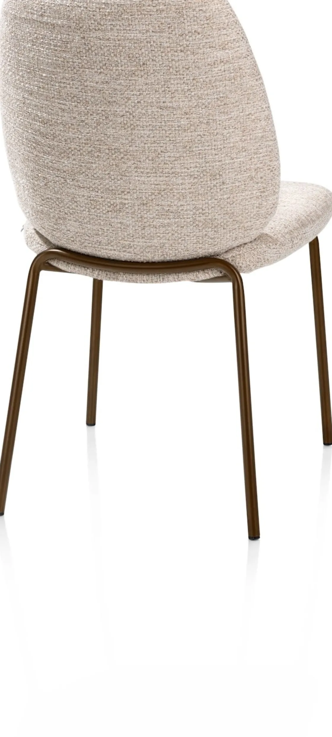 XOOON Fae, eetkamerstoel - 4-pootjes steelbrown - stof Bellini - Creme^ Eetkamerstoelen