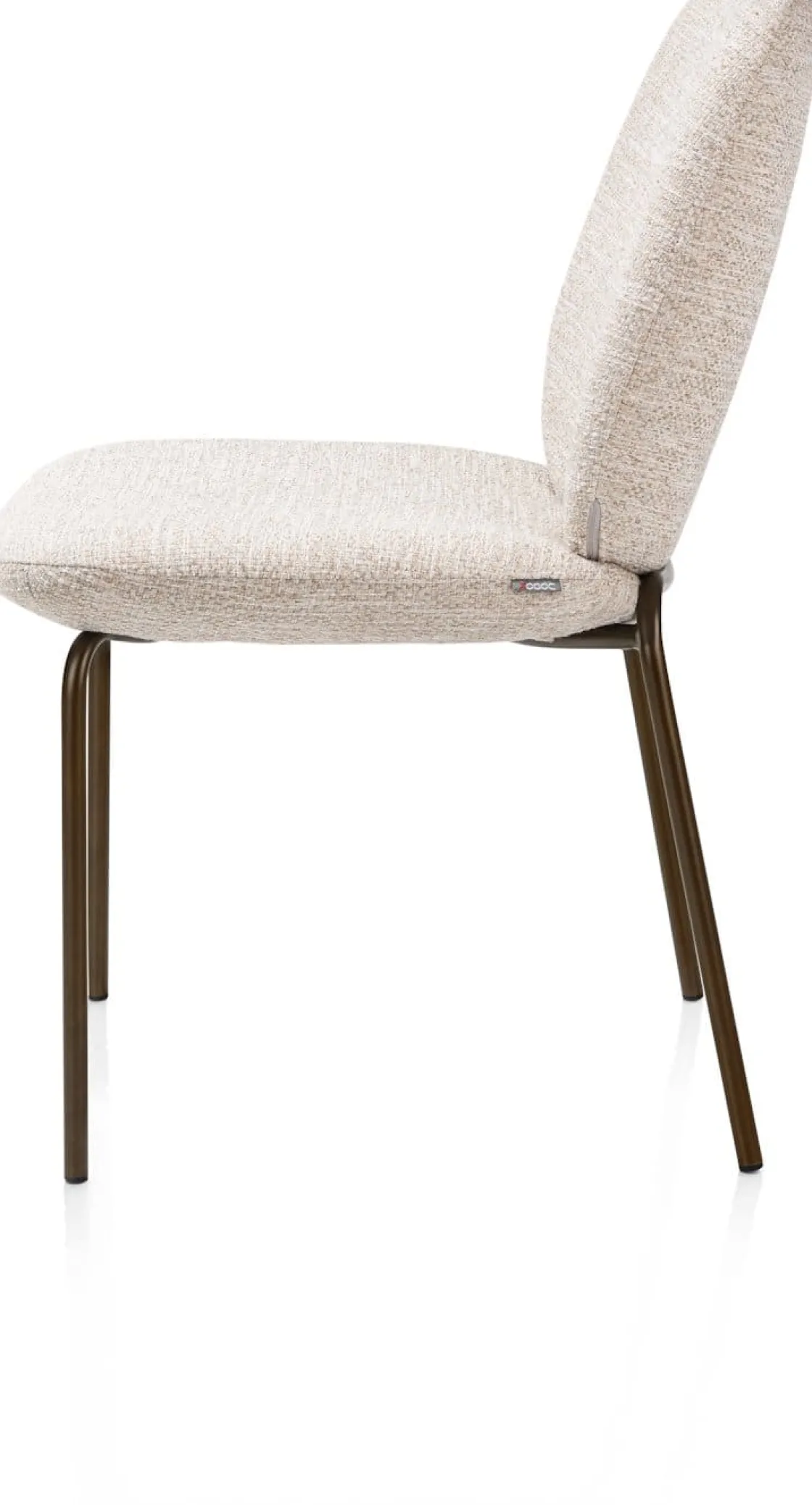 XOOON Fae, eetkamerstoel - 4-pootjes steelbrown - stof Bellini - Creme^ Eetkamerstoelen