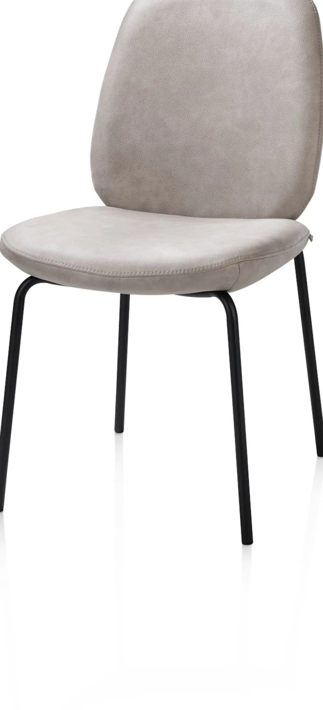 XOOON Fae, eetkamerstoel - 4-pootjes rough off black - stof Pala - Lichtgrijs^ Eetkamerstoelen