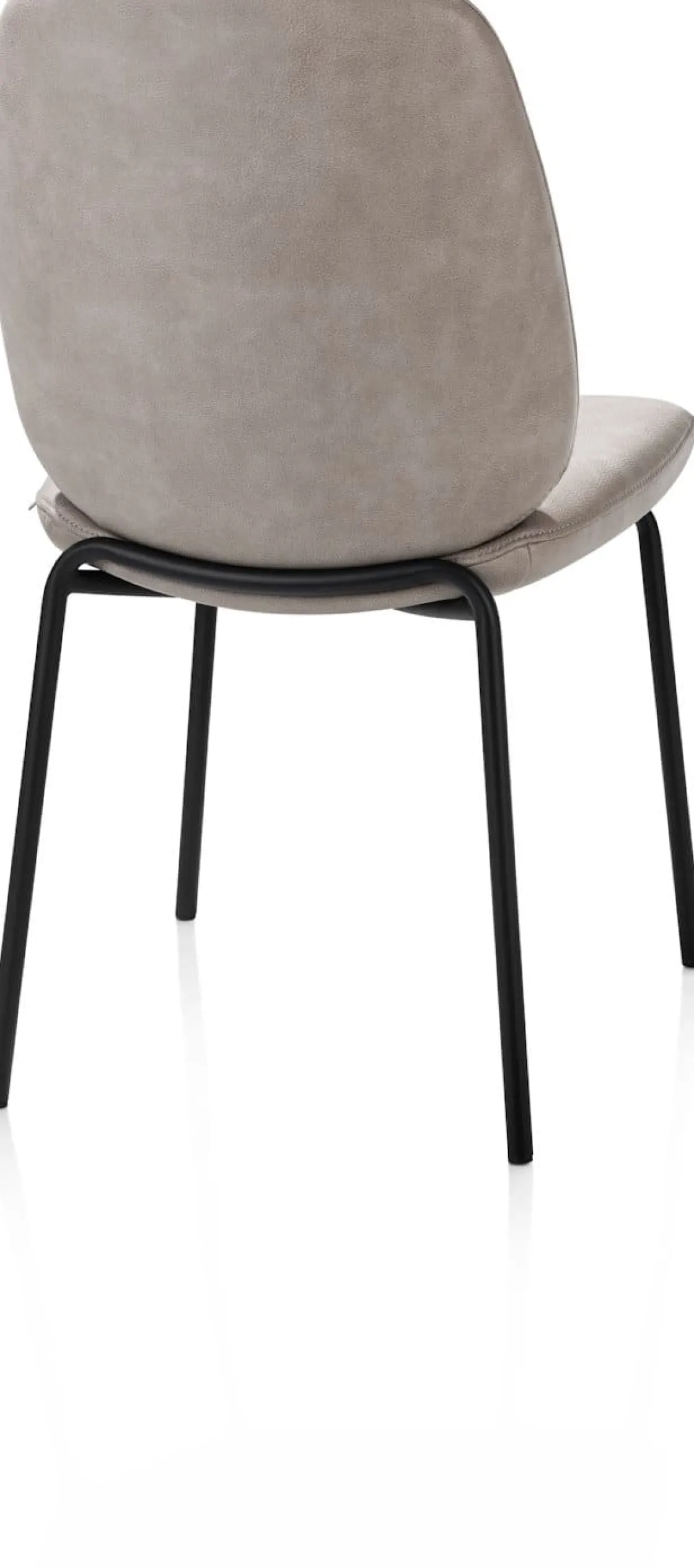 XOOON Fae, eetkamerstoel - 4-pootjes rough off black - stof Pala - Lichtgrijs^ Eetkamerstoelen