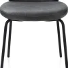XOOON Fae, eetkamerstoel - 4-pootjes rough off black - stof Pala - Antraciet^ Eetkamerstoelen