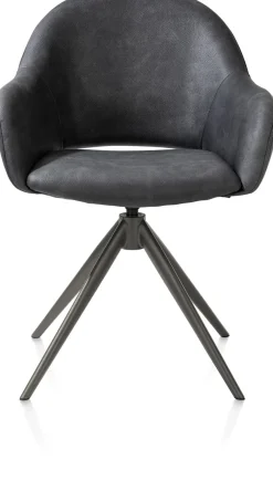 XOOON Finn, armstoel terugdraai - graphiet frame - stof Pala - Antraciet^ Armstoelen