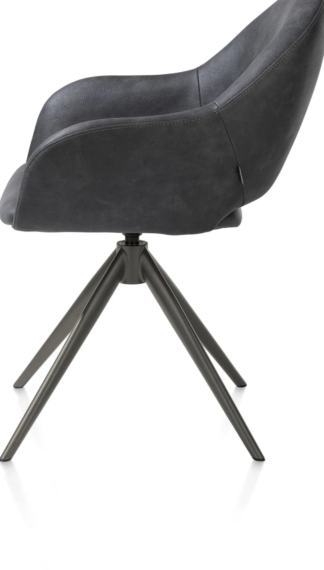 XOOON Finn, armstoel terugdraai - graphiet frame - stof Pala - Antraciet^ Armstoelen