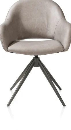 XOOON Finn, armstoel terugdraai - graphiet frame - stof Pala - Lichtgrijs^ Armstoelen