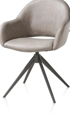 XOOON Finn, armstoel terugdraai - graphiet frame - stof Pala - Lichtgrijs^ Armstoelen