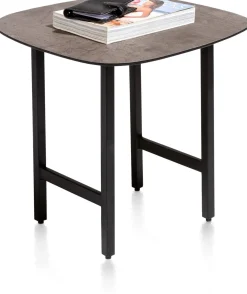 XOOON FRESNO HPL betonlook bijzettafel - 45 x 45 cm -^ Bijzettafel Sets|Bijzettafels
