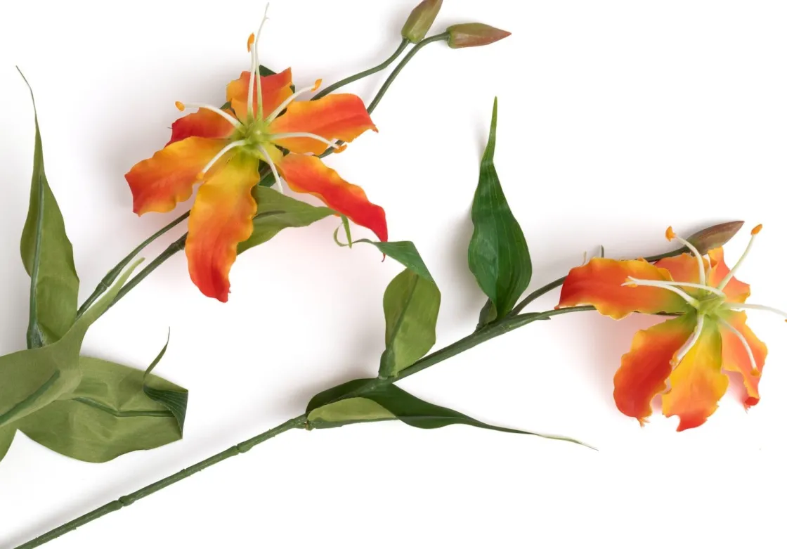 XOOON Gloriosa Spray kunstbloem (H90cm) in de kleur Oranje^ Woonaccessoires