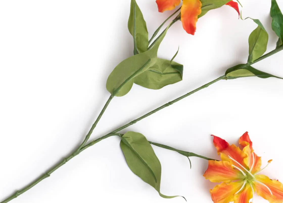 XOOON Gloriosa Spray kunstbloem (H90cm) in de kleur Oranje^ Woonaccessoires
