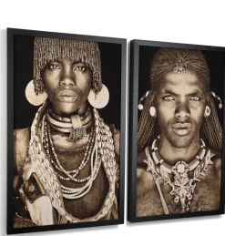 XOOON Hamar Woman schilderij 75x125cm in de kleur Multi Color^ Wanddecoraties|Woonaccessoires