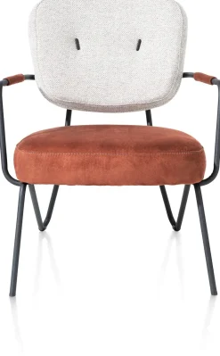XOOON June fauteuil in combi stof met zwart metalen frame^ Leren Fauteuils|Stoffen Fauteuils