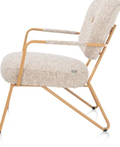XOOON June fauteuil in combi stof met zwart metalen frame^ Leren Fauteuils|Stoffen Fauteuils