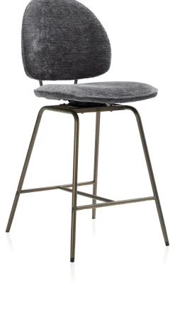 XOOON Kjel barstoel - champagne frame in de kleur Antraciet^ Woonaccessoires|Barkrukken En Barstoelen