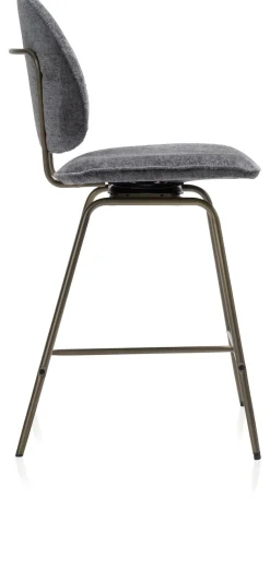 XOOON Kjel barstoel - champagne frame in de kleur Antraciet^ Woonaccessoires|Barkrukken En Barstoelen