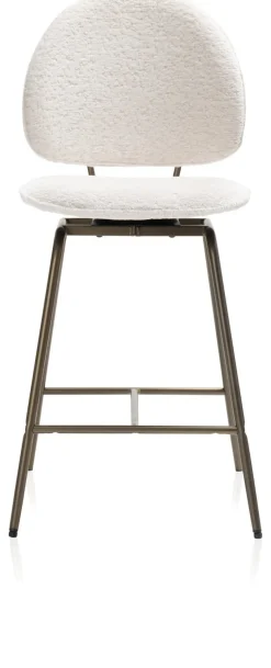 XOOON Kjel barstoel champagne frame in de kleur Crème - COCOmaison^ Barkrukken En Barstoelen|Woonaccessoires