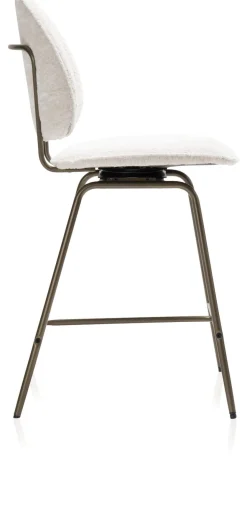 XOOON Kjel barstoel champagne frame in de kleur Crème - COCOmaison^ Barkrukken En Barstoelen|Woonaccessoires