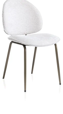 XOOON Kjel eetkamerstoel - champagne frame in de kleur Crème^ Eetkamerstoelen|Woonaccessoires