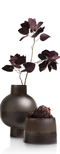 XOOON Lara keramieken bloempot met metallic finish H17cm^ Woonaccessoires