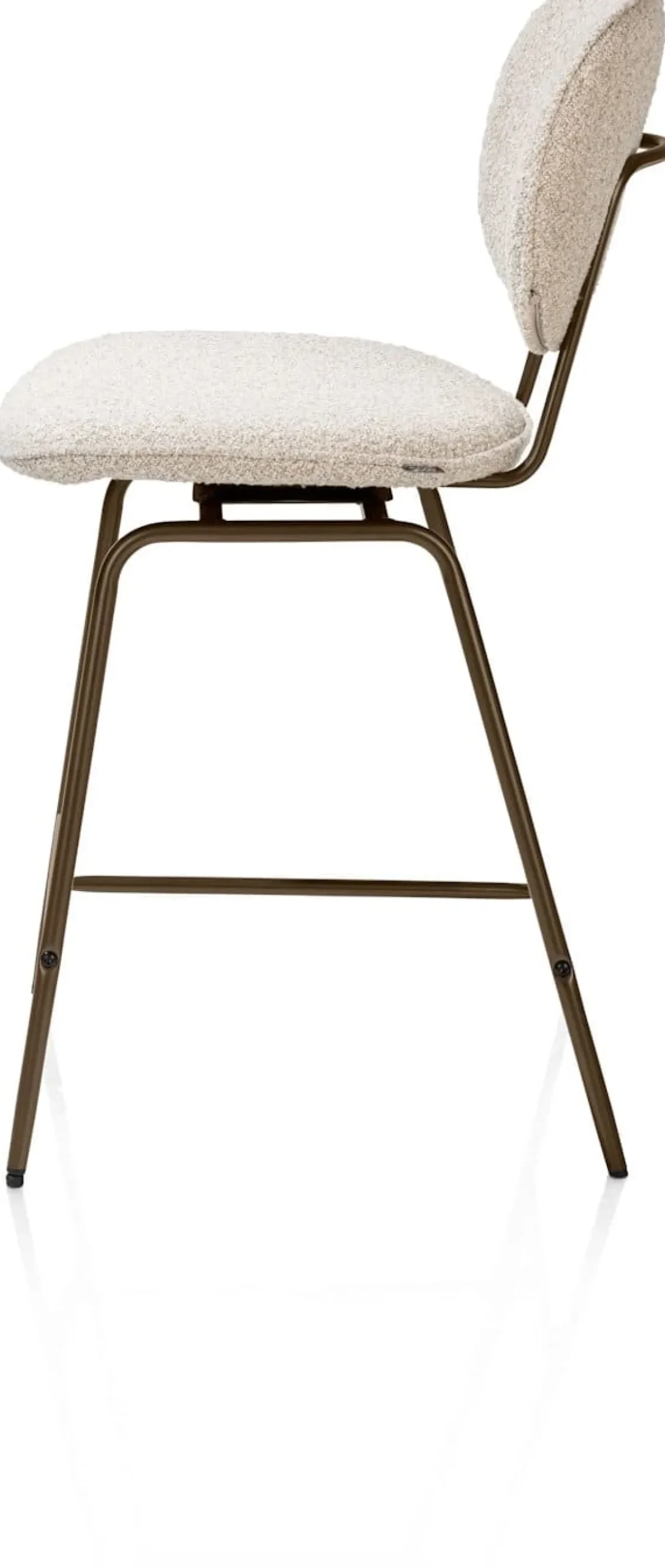 XOOON Lexi, barstoel - steelbrown - draaibaar - stof Cloudy - beige^ Barkrukken En Barstoelen