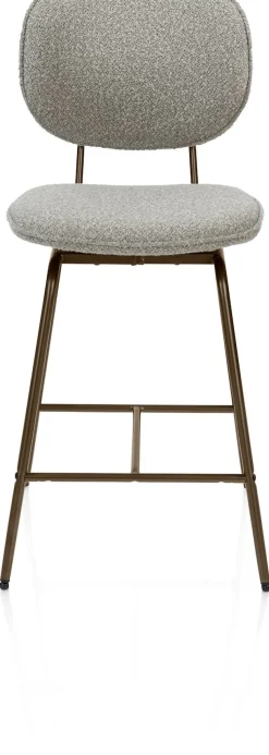 XOOON Lexi, barstoel - steelbrown - draaibaar - stof Cloudy - Olijf^ Barkrukken En Barstoelen