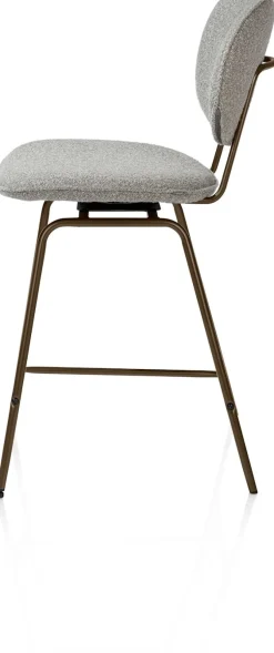 XOOON Lexi, barstoel - steelbrown - draaibaar - stof Cloudy - Olijf^ Barkrukken En Barstoelen
