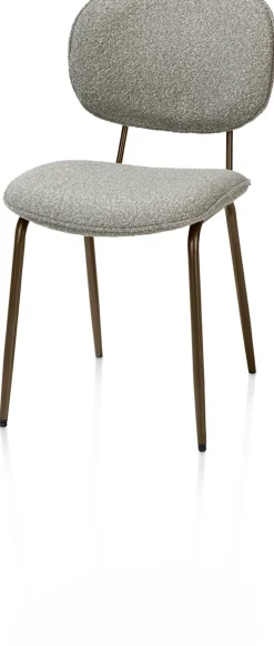 XOOON Lexi, eetkamerstoel - steelbrown - stof Cloudy - Olijf^ Eetkamerstoelen