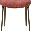 XOOON Lexi, eetkamerstoel - steelbrown - stof Cloudy - koper^ Eetkamerstoelen