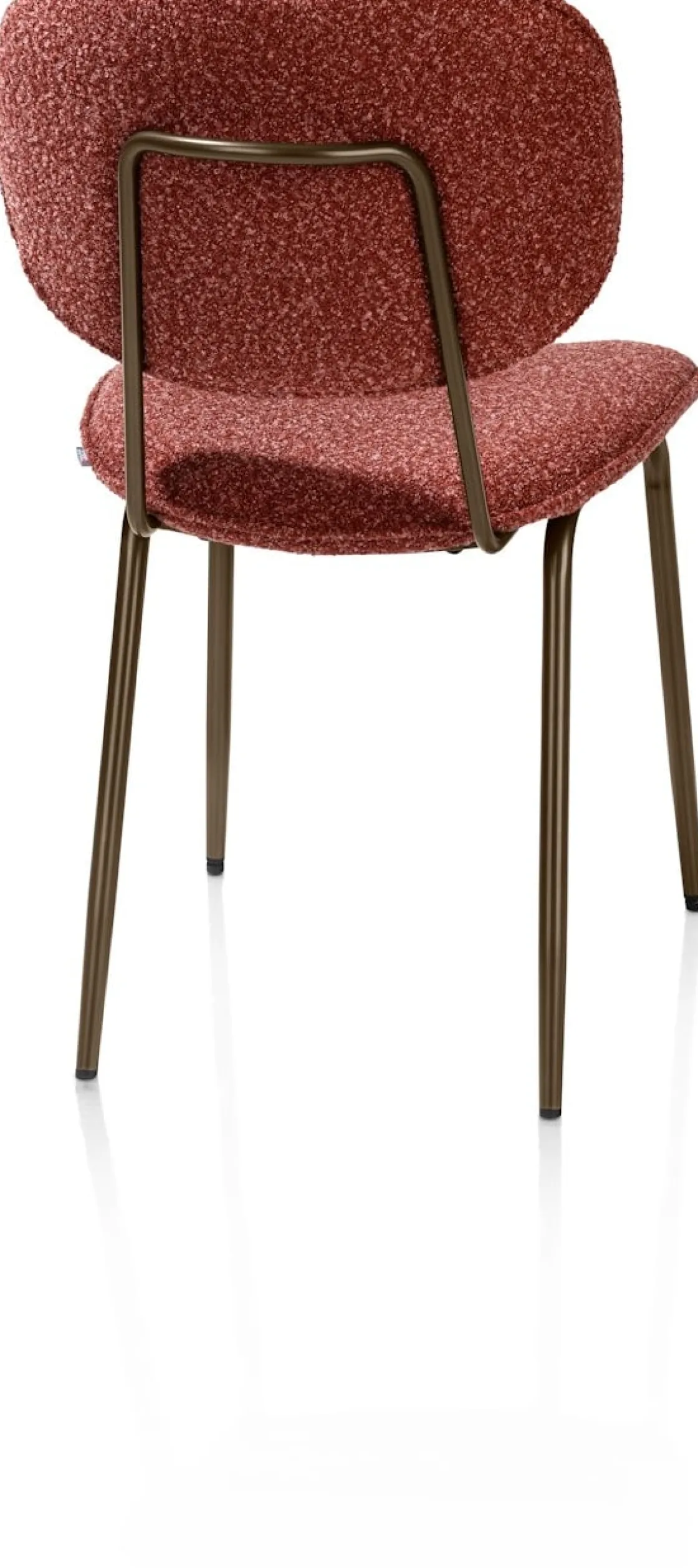 XOOON Lexi, eetkamerstoel - steelbrown - stof Cloudy - koper^ Eetkamerstoelen