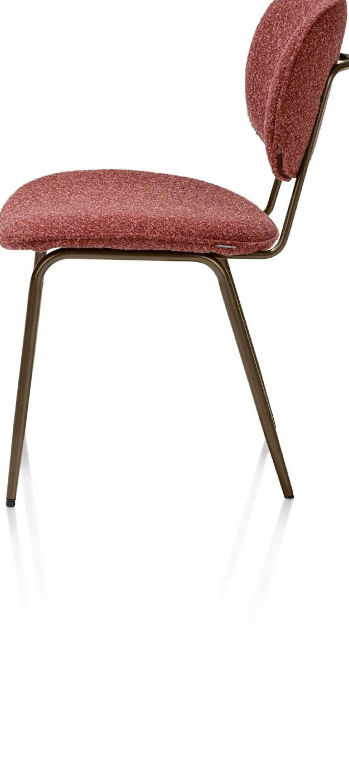 XOOON Lexi, eetkamerstoel - steelbrown - stof Cloudy - koper^ Eetkamerstoelen
