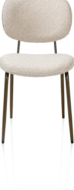 XOOON Lexi, eetkamerstoel - steelbrown - stof Cloudy - beige^ Eetkamerstoelen