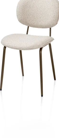 XOOON Lexi, eetkamerstoel - steelbrown - stof Cloudy - beige^ Eetkamerstoelen