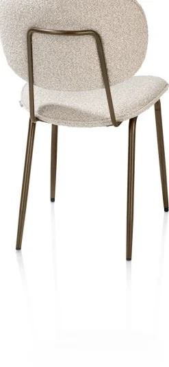 XOOON Lexi, eetkamerstoel - steelbrown - stof Cloudy - beige^ Eetkamerstoelen