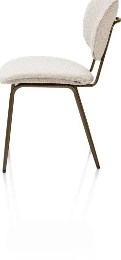 XOOON Lexi, eetkamerstoel - steelbrown - stof Cloudy - beige^ Eetkamerstoelen