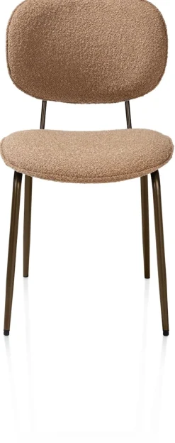 XOOON Lexi, eetkamerstoel - steelbrown - stof Cloudy - Okergeel^ Eetkamerstoelen