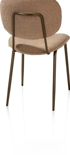 XOOON Lexi, eetkamerstoel - steelbrown - stof Cloudy - Okergeel^ Eetkamerstoelen