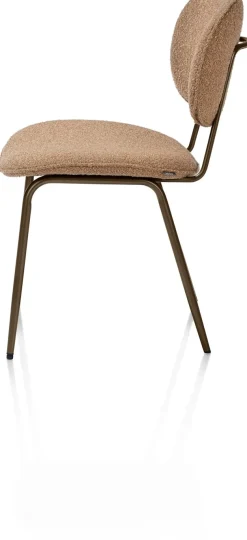 XOOON Lexi, eetkamerstoel - steelbrown - stof Cloudy - Okergeel^ Eetkamerstoelen