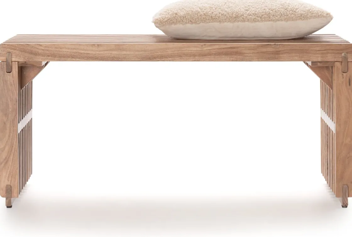 XOOON Lino bankje (96cm) in kleur Naturel van COCOmaison^ Woonaccessoires|Poef/Hockers