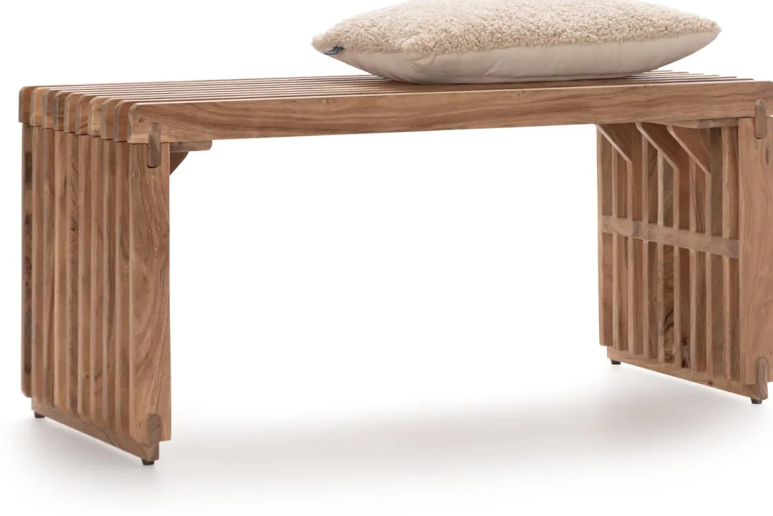 XOOON Lino bankje (96cm) in kleur Naturel van COCOmaison^ Woonaccessoires|Poef/Hockers