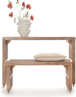 XOOON Lino bankje (96cm) in kleur Naturel van COCOmaison^ Woonaccessoires|Poef/Hockers