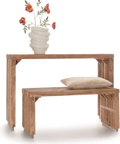 XOOON Lino bankje (96cm) in kleur Naturel van COCOmaison^ Woonaccessoires|Poef/Hockers