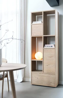 XOOON LUGANA roomdivider 76 cm - naturel eiken^ Bergkasten|Boekenkasten