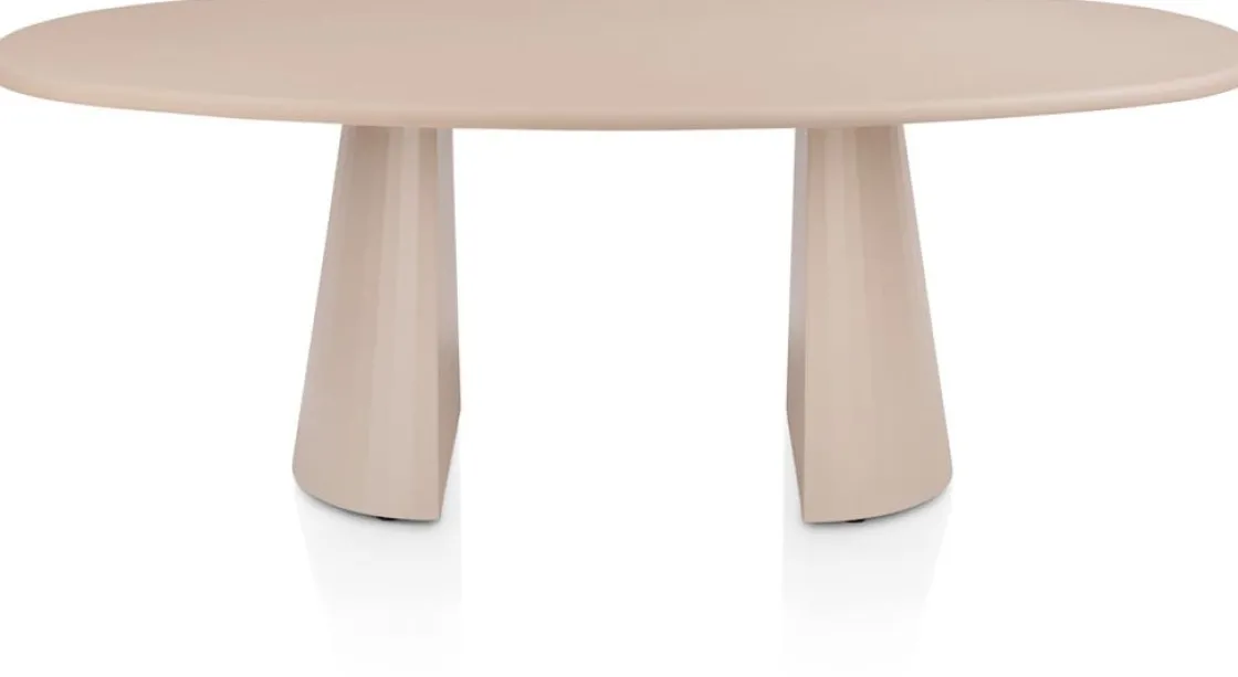 XOOON Lund, eetkamertafel ovaal 210 x 120 cm. - stone-skin - cone poot - Desert^ Tafelconfigurator|Eettafels