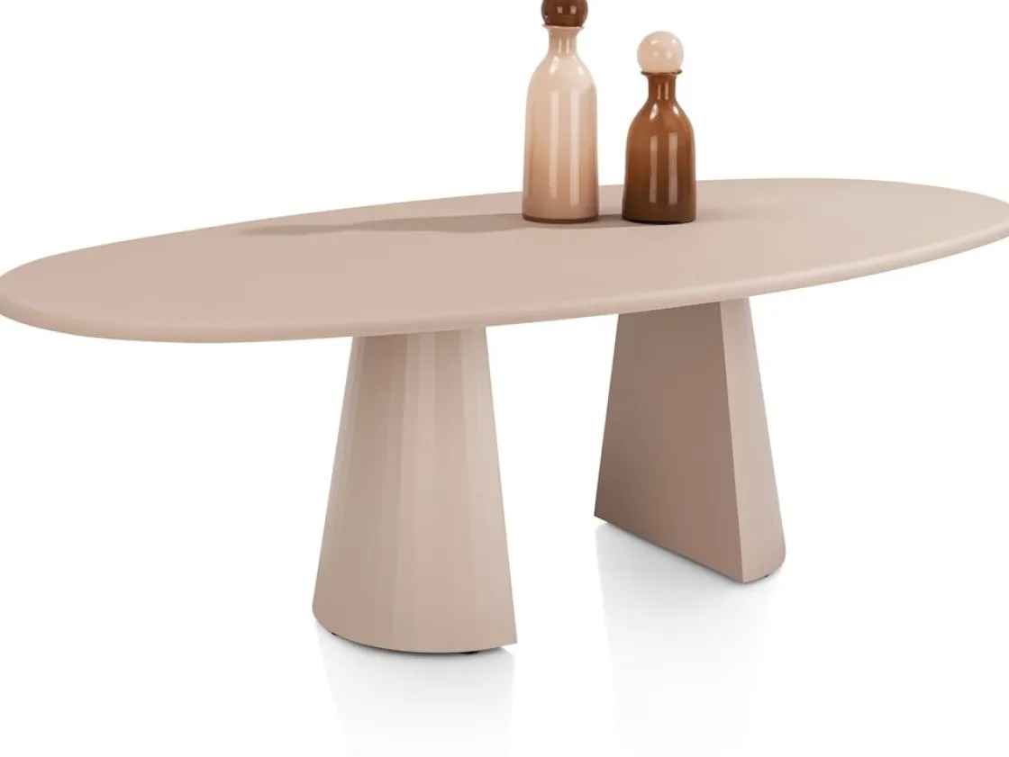 XOOON Lund, eetkamertafel ovaal 240 x 120 cm. - stone-skin - cone poot - Desert^ Tafelconfigurator|Eettafels