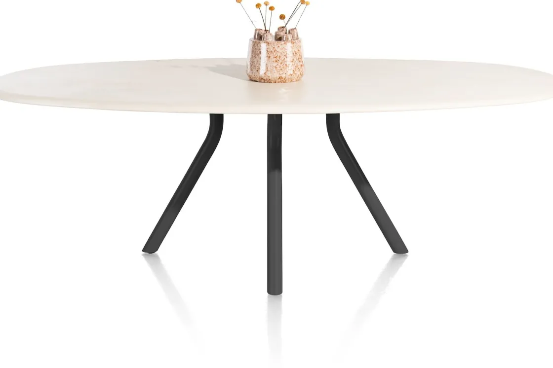 XOOON LUND eetkamertafel ovaal (240x120cm) centrale poot lang -^ Tafelconfigurator|Eettafels