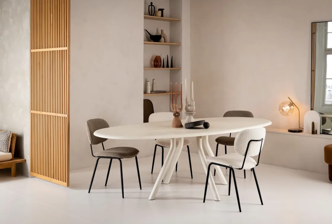 XOOON LUND eetkamertafel ovaal (240x120cm) centrale poot lang -^ Tafelconfigurator|Eettafels