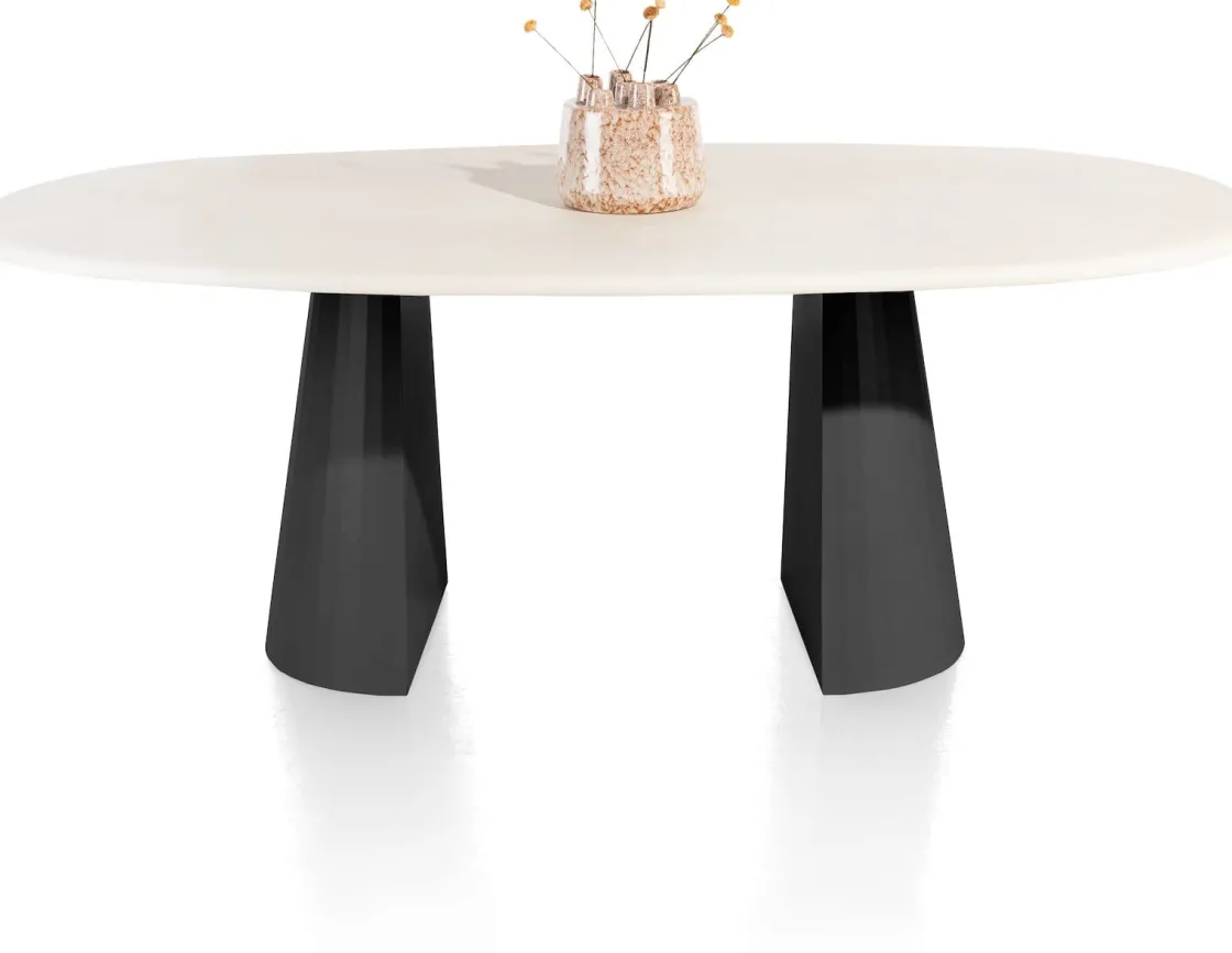 XOOON LUND eetkamertafel ovaal 210 x 120 cm. cone poot -^ Tafelconfigurator|Eettafels