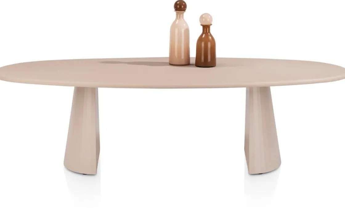 XOOON Lund, eetkamertafel ovaal 270 x 120 cm. - stone-skin - cone poot - Desert^ Tafelconfigurator|Eettafels