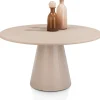 XOOON Lund, eetkamertafel rond 140 cm. - stone-skin - cone poot - Desert^ Tafelconfigurator|Eettafels