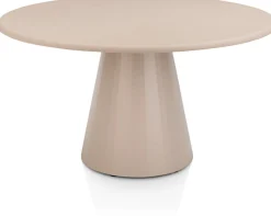 XOOON Lund, eetkamertafel rond 140 cm. - stone-skin - cone poot - Desert^ Tafelconfigurator|Eettafels