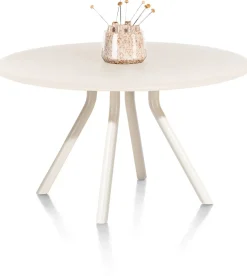 XOOON LUND eetkamertafel rond (140cm) centrale poot kort -^ Tafelconfigurator|Eettafels
